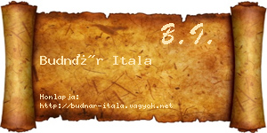 Budnár Itala névjegykártya